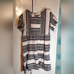 Anthropologie Black and White Patterned Dress